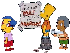 Poster 'Um voto para Bart é um voto para anarquia